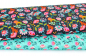 Preview: Designer- Baumwollstoff Indian Summer grüntürkis (10 cm)
